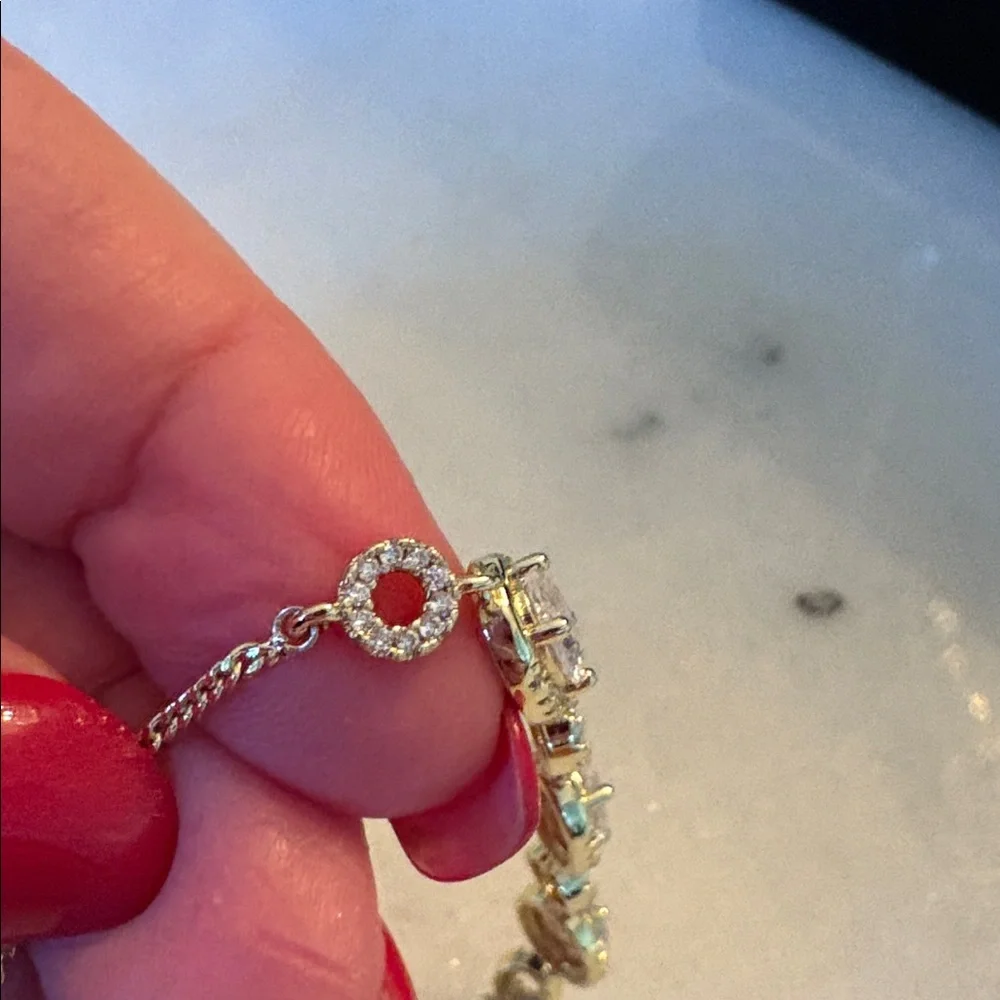 New Bracelet 14k gold plated with Crystal Stones Adjustable Size #G7